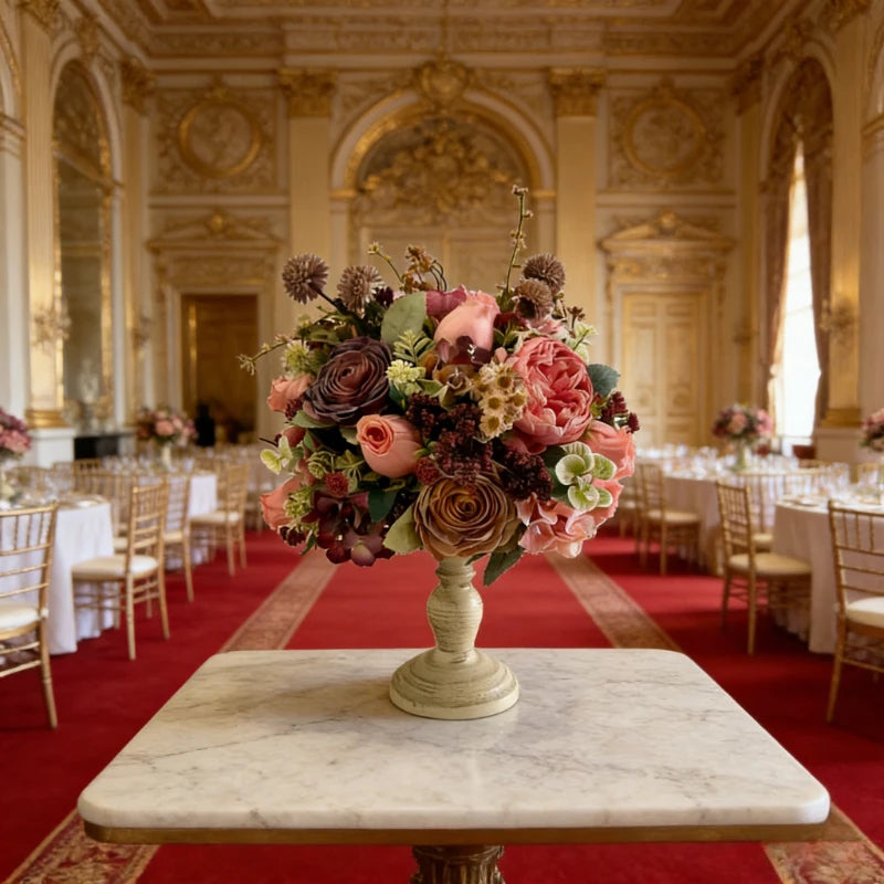 décoration intérieure bouquet fleurs artificielles rose classique élégant anniversaire baby shower mariage pendaison crémaillère