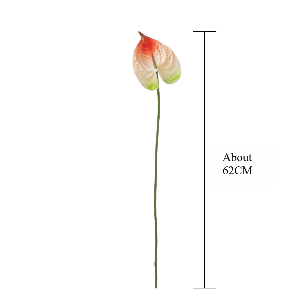 fleurs artificielles modernes rouge blanc vert 62CM extérieur anniversaire décoration maison