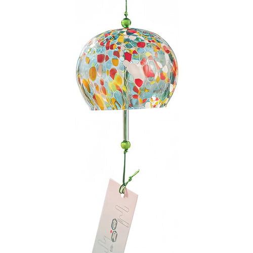 sachet vent verre transparent motif coloré corde suspension décoration extérieure zen asiatique attrape soleil