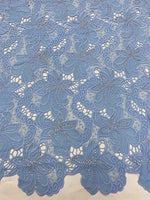 tissu dentelle bleu clair rose fleurs motifs floraux élégant dorées occasion partie