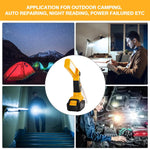 lampe torche led rechargeable jaune noire usb antidérapante pivotante 20w 1000lm