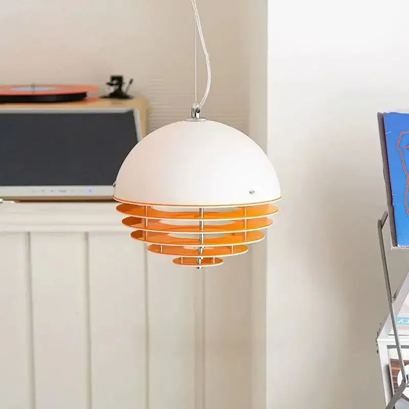 lampe suspendue moderne blanc orange 30x30cm led câble salon chambreôtel