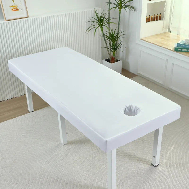 housse lit massage spa drap housse coton doux table massage couleur unie moderne