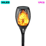 torche solaire imperméable led flamme animée moderne extérieur jardin décoration motifs floraux ip65 abs