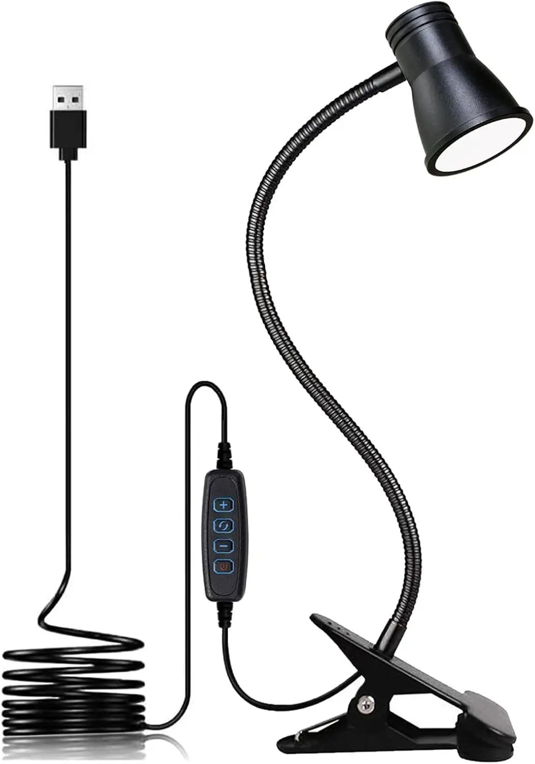 lampe led pince noire réglable col cygne moderne chevet placard