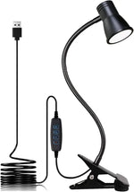 lampe led pince noire réglable col cygne moderne chevet placard