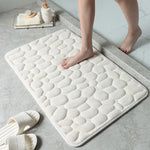 tapis bain antidérapant imitation galets gris marron beige moderne zen