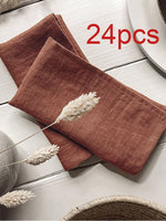 serviettes blancs minimaliste texture rugueuse ensemble 6pcs 12pcs 24pcs restaurant mariage