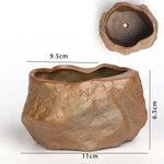 pots céramique succulentes aspect pierre naturelle moderne rustique drainage marron gris