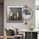 horloge murale moderne métal cadre décoratif salon maison aiguille silencieuse grande taille