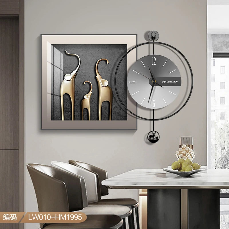 horloge murale moderne métal cadre décoratif salon maison aiguille silencieuse grande taille