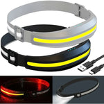 lampe frontale led jaune fluo noir rayures ceinture ajustable travail pêche campingextérieur