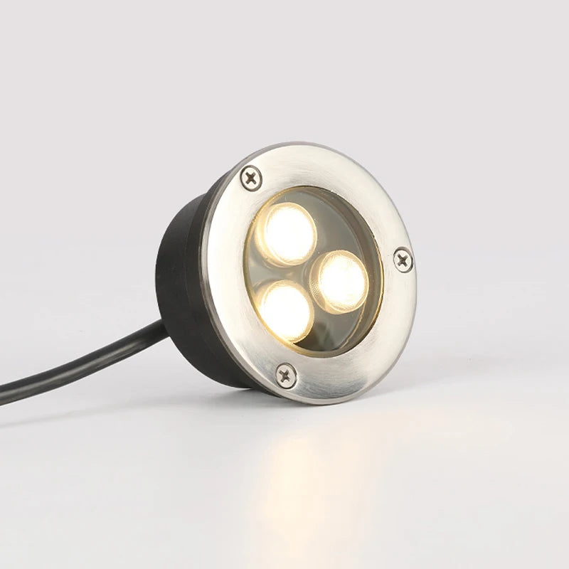 lumière led spot sous terrain ip67 inoxydable moderne 10w 12w argent noir