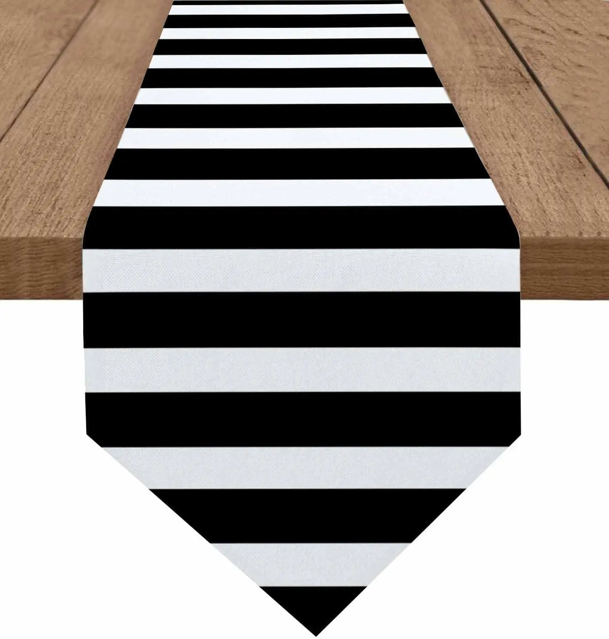 chinois moderne chemin table lin noir blanc rayé
