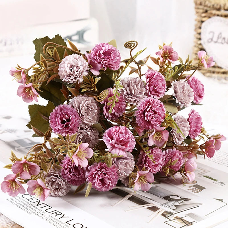 bouquets artificiels roses fleurs soie décoratives intérieur mariage festive engagement