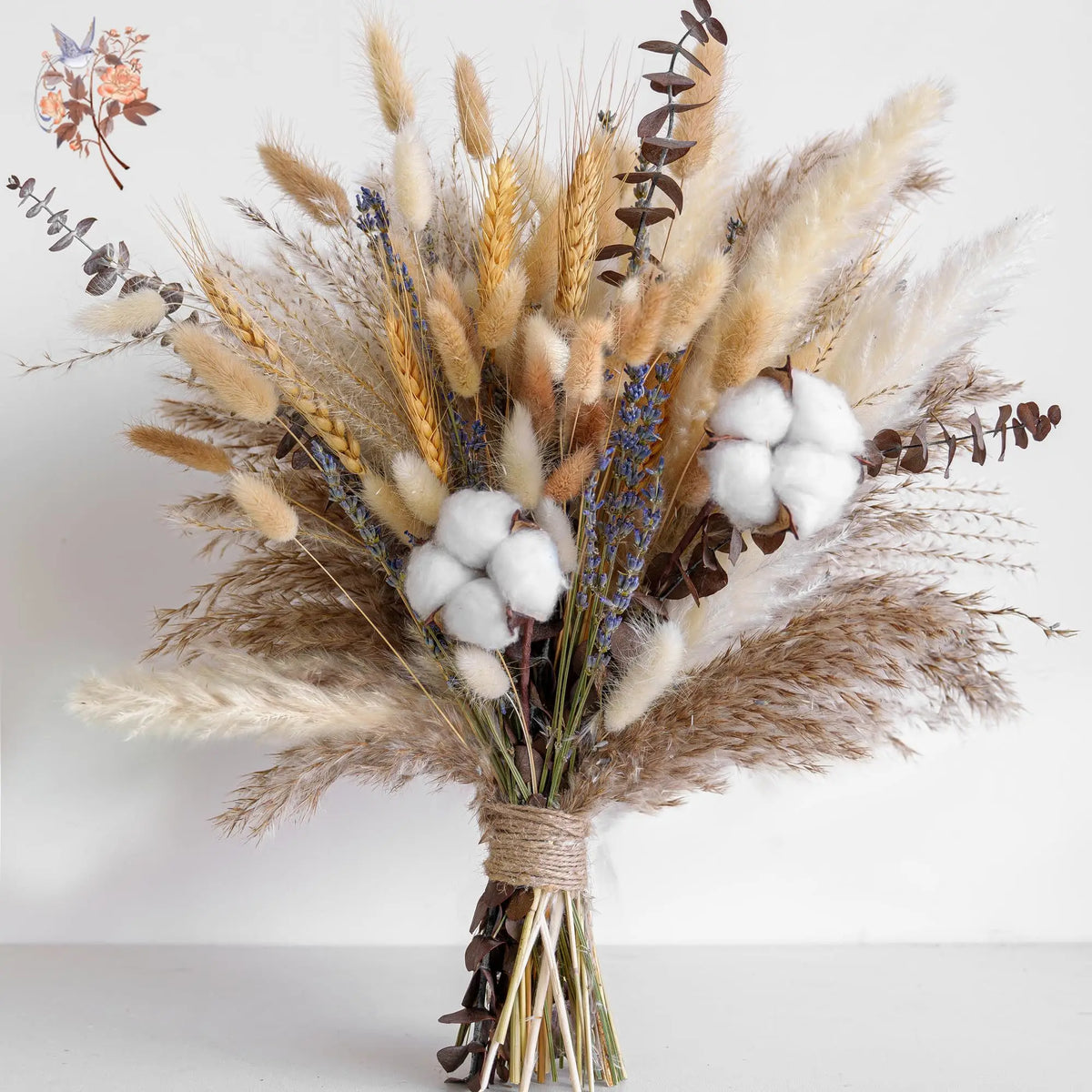 bouquets fleurs séchées pampas naturelles décoration maison anniversaire mariage boho chic rustique 17 pouces