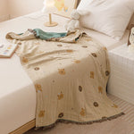couverture coton animaux motifs douce bébé enfant jacquard absorbante multifacteurs rose gris blanc
