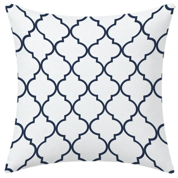 lot housses coussin géométriques bleu marine canapé salon chambre moderne