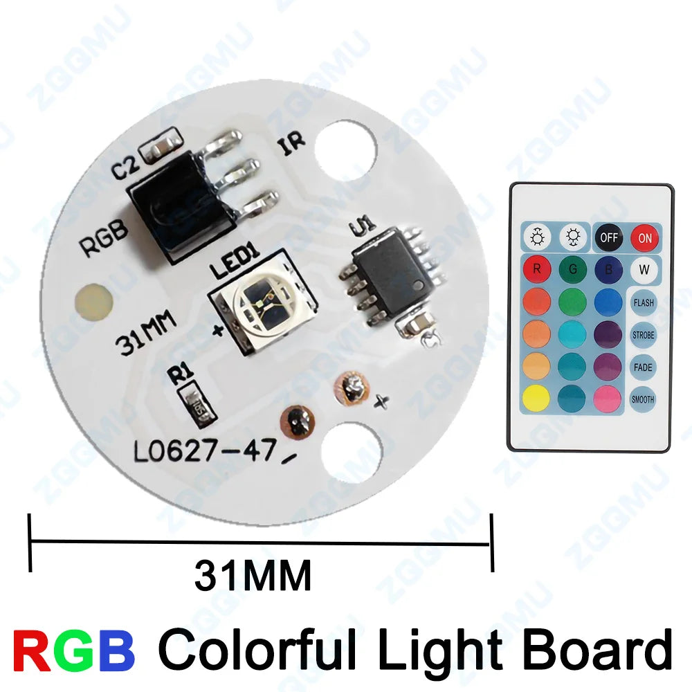panneau led rgb 3w 38mm télécommande dégradé couleur diy lampe bois hêtre éclairage scène