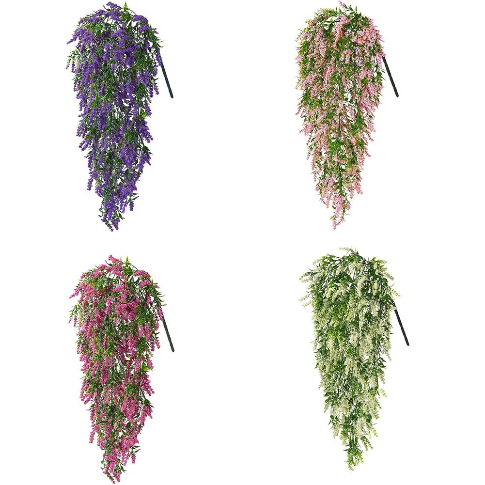 guirlande artificielle fleurs violet rose vert clair modernes extérieures intérieures décoration maison mariage anniversaire