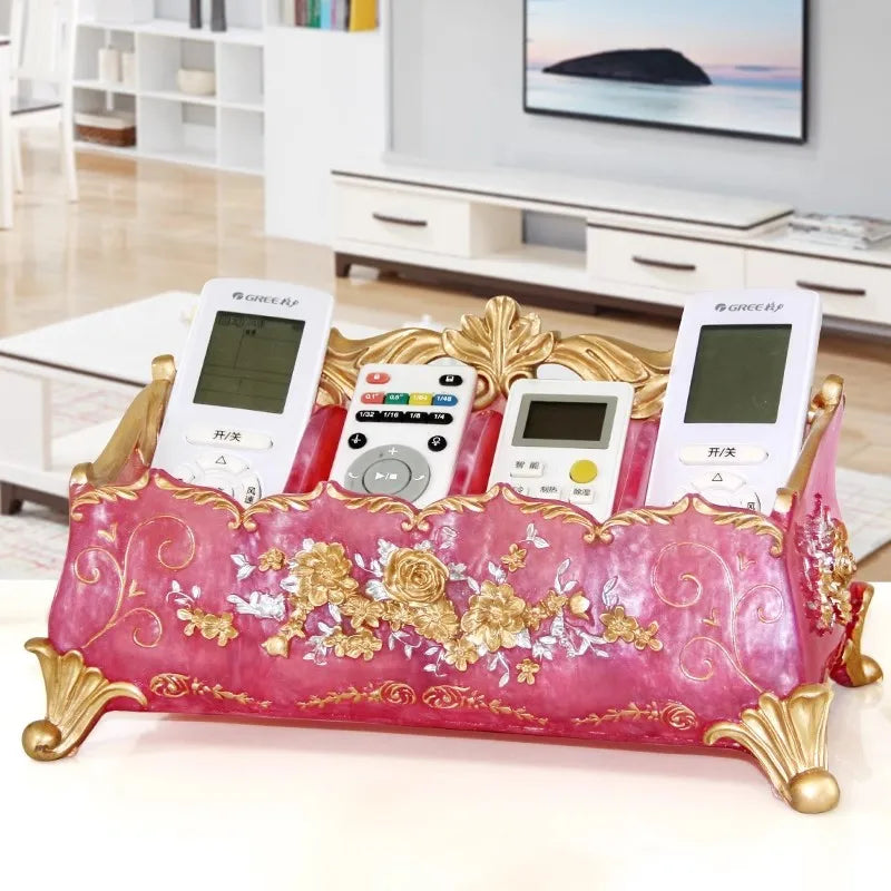 organisateur maquillage réutilisable résine fleurée classique beige doré rose bleu