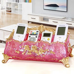 organisateur maquillage réutilisable résine fleurée classique beige doré rose bleu