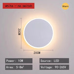 applique murale moderne led noir blanc éclairage circulaire minimaliste fixée mur tactile sans interrupteur