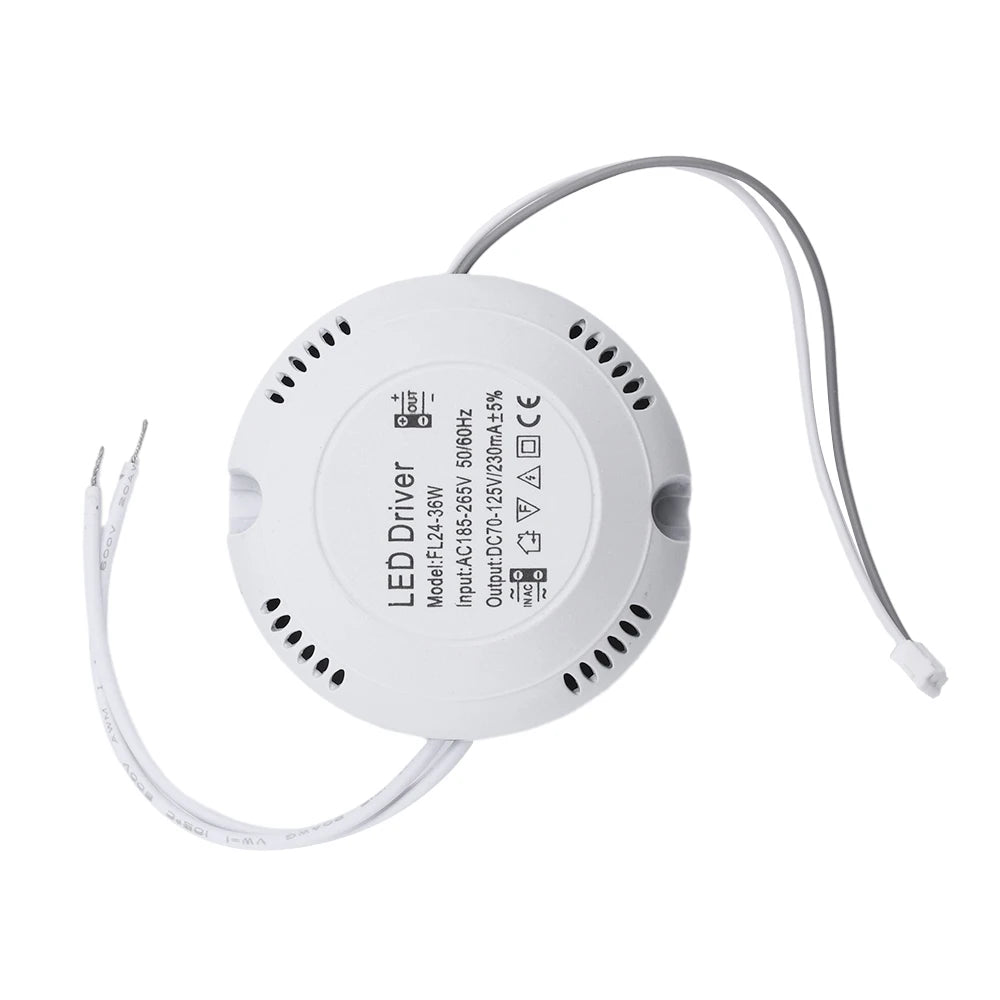 transformateur d'éclairage led driver 220v sortie 24v blanc moderne câbles 68mm opacité rond plat