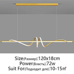 suspension lumineuse moderne led blanc noir doré ondulé minimaliste