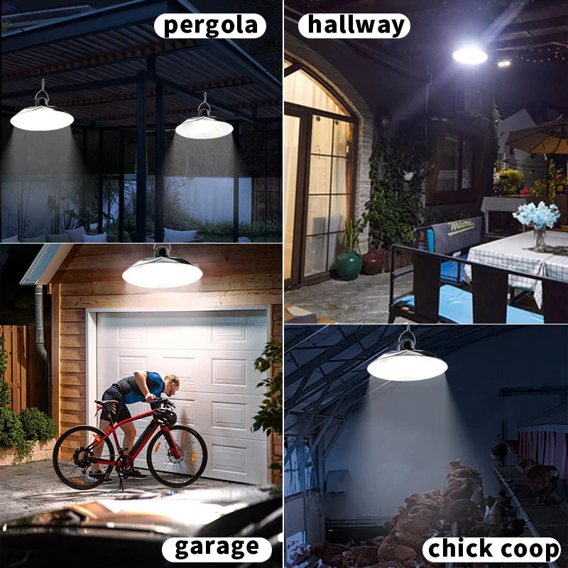 lampe solaire suspendue moderne noire télécommande panneau solaire ip65