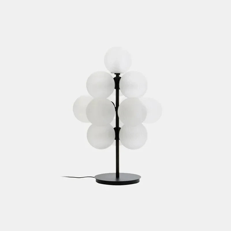 lampe sol led moderne blanc marron gris verre dépoli texture papier japonais interrupteur bouton
