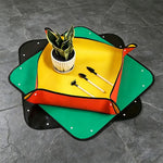 tapis jardinage tissé moderne vert orange jaune noir poignées bouclés facile nettoyer réutilisable durable