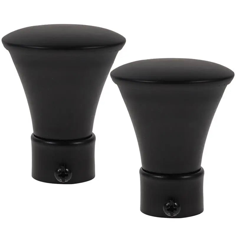 finaux rideau noir modernes finitions fer opaques anneaux boucles tringle rideau