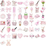 sticker pvc rose blanc geometrique animal fruit coeur aesthetic doux adhésif pack 10pcs 30pcs