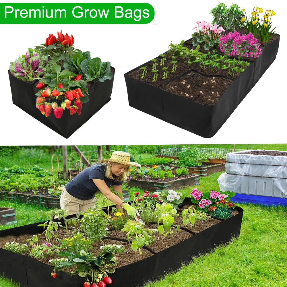 sac culture tissu texturé jardinage rectangle noir fleurs légumes drainage horticultureextérieur pots jardinière