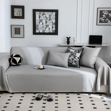 housse canapé moderne simili cuir noir protection imperméable salon grande taille