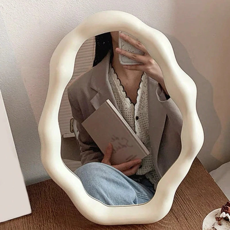 miroir moderne élégant blanc noir support ajustable chambre coiffeuse ornement décoration