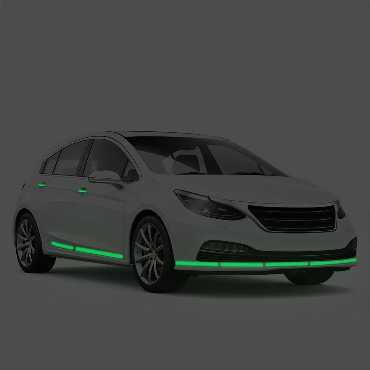 ruban lumineux auto adhésif vert fluo sécurité décoration maison nuit urgence brillant moderne fixations