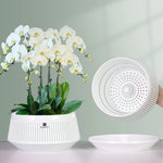 pots orchidées blancs moderne ventilation aération plateaux intérieurs extérieurs