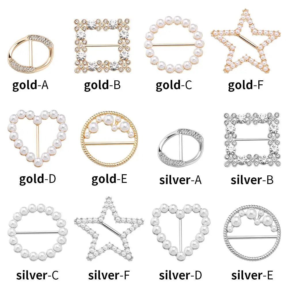 clips serviette or argent strass décoratifs élégants carré rond cœur étoile diverse formes