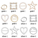 clips serviette or argent strass décoratifs élégants carré rond cœur étoile diverse formes