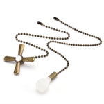 pendant métal argent bronze moderne chaîne tirette propulseur opaque