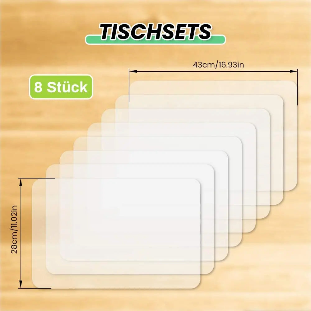 Tapis de table transparent antidérapant vue dessus