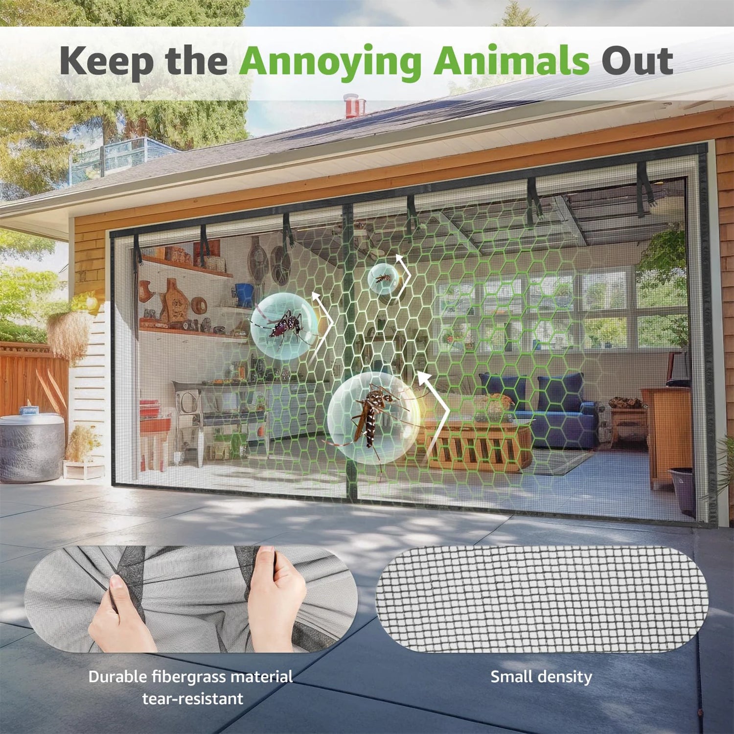 Détail de la fermeture magnétique du rideau