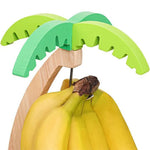 porte bananes suspendu bois feuilles vertes fruits décoratif tropical étagère cuisine