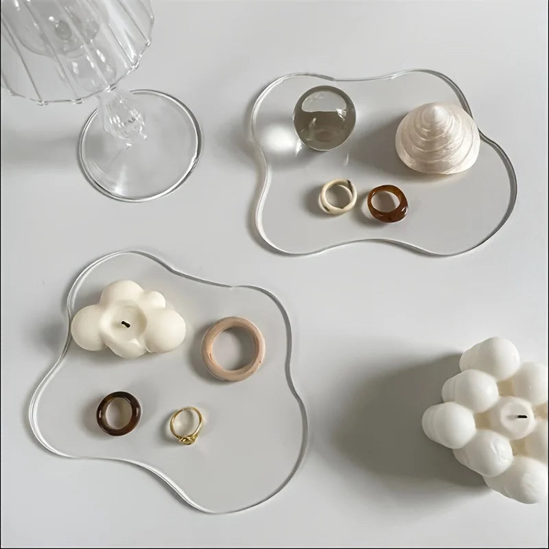 support livre moderne transparent plateau organique forme irrégulière deco intérieur étagère contemporain