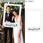 cadre photo blanc imprimé weddings day coeurs rose moderne photo jour mariage