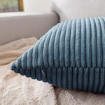 taies d'oreiller côtelées marron beige bleu moderne housse coussin lit chambre 45cm carré polyester