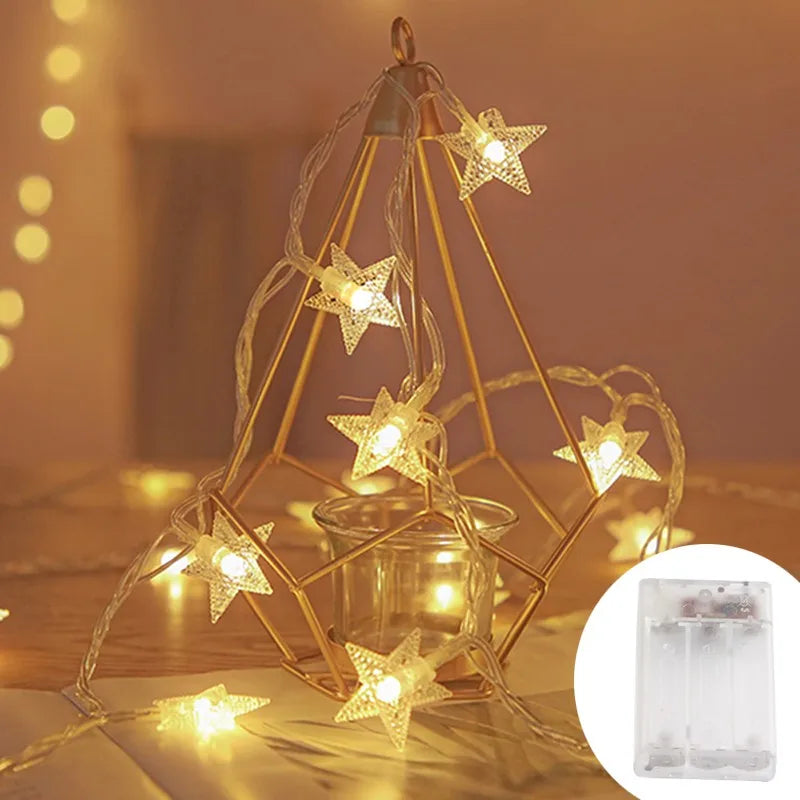 guirlande lumineuse led étoiles blanches décoration extérieur jardin mariage fête maison usb moderne blanc