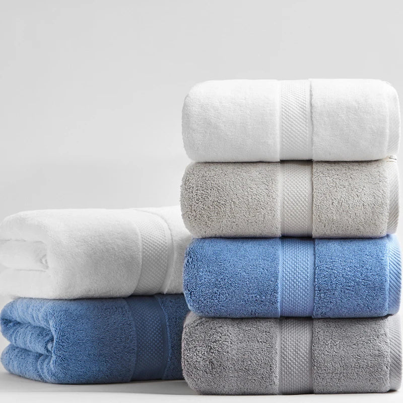 serviettes bain coton blanc gris bleu séchage rapide absorption rapide dimension 80x160cm